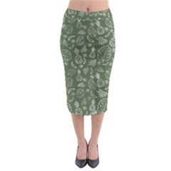 Tropical Pattern Midi Pencil Skirt by Valentinaart