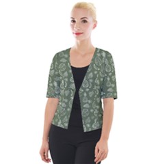 Tropical Pattern Cropped Button Cardigan