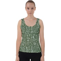 Tropical Pattern Velvet Tank Top