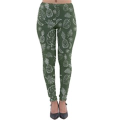 Tropical Pattern Lightweight Velour Leggings