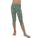 Tropical pattern Kids  Lightweight Velour Capri Leggings  View1