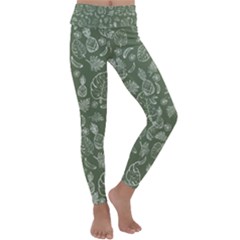 Tropical Pattern Kids  Lightweight Velour Classic Yoga Leggings