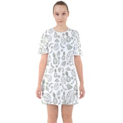 Tropical Pattern Sixties Short Sleeve Mini Dress by Valentinaart