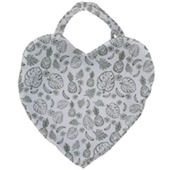 Tropical Pattern Giant Heart Shaped Tote