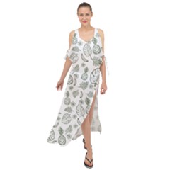 Tropical Pattern Maxi Chiffon Cover Up Dress