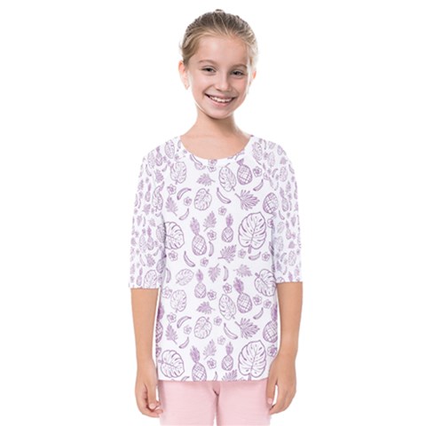 Tropical Pattern Kids  Quarter Sleeve Raglan Tee by Valentinaart