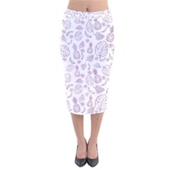 Tropical Pattern Velvet Midi Pencil Skirt by Valentinaart