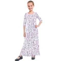 Tropical Pattern Kids  Quarter Sleeve Maxi Dress by Valentinaart