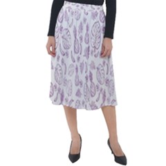 Tropical Pattern Classic Velour Midi Skirt 