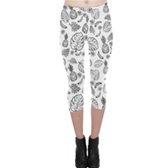 Tropical Pattern Capri Leggings  by Valentinaart