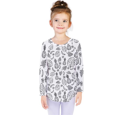 Tropical Pattern Kids  Long Sleeve Tee by Valentinaart