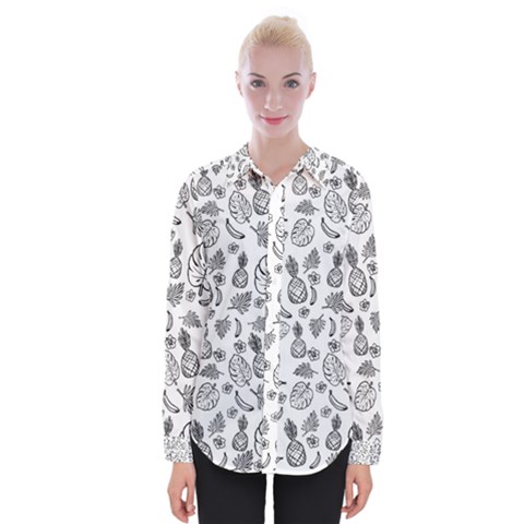 Tropical Pattern Womens Long Sleeve Shirt by Valentinaart