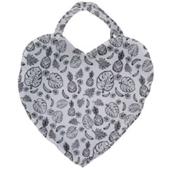 Tropical Pattern Giant Heart Shaped Tote by Valentinaart