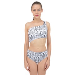 Tropical Pattern Spliced Up Two Piece Swimsuit