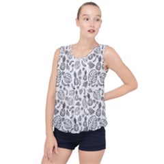 Tropical Pattern Bubble Hem Chiffon Tank Top