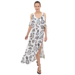 Tropical Pattern Maxi Chiffon Cover Up Dress