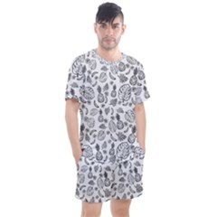 Tropical Pattern Men s Mesh Tee And Shorts Set