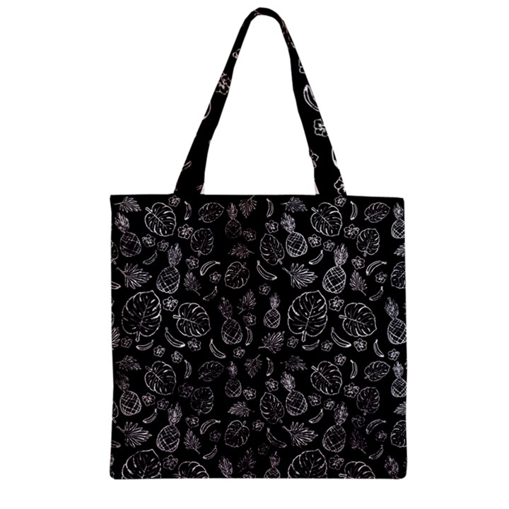 Tropical pattern Zipper Grocery Tote Bag