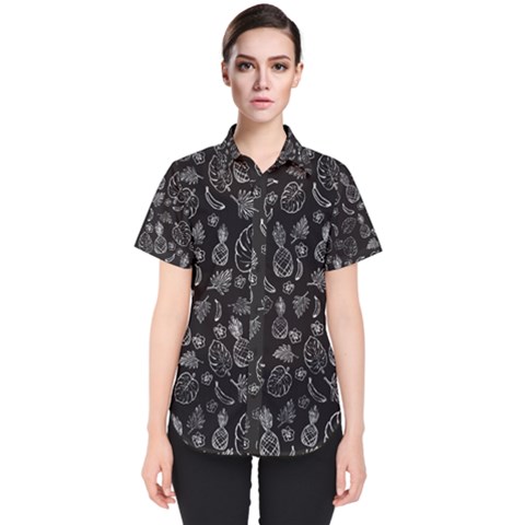 Tropical Pattern Women s Short Sleeve Shirt by Valentinaart