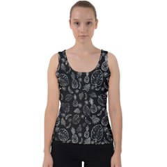 Tropical Pattern Velvet Tank Top