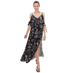 Tropical Pattern Maxi Chiffon Cover Up Dress