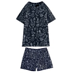 Tropical Pattern Kids  Swim Tee And Shorts Set