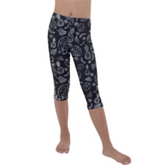 Tropical Pattern Kids  Lightweight Velour Capri Leggings  by Valentinaart