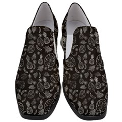 Tropical Pattern Slip On Heel Loafers