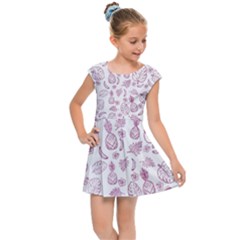 Tropical Pattern Kids  Cap Sleeve Dress