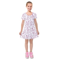 Tropical Pattern Kids  Short Sleeve Velvet Dress by Valentinaart