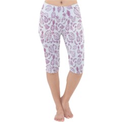 Tropical Pattern Lightweight Velour Cropped Yoga Leggings