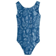 Tropical Pattern Kids  Cut-out Back One Piece Swimsuit