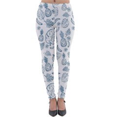 Tropical Pattern Lightweight Velour Leggings