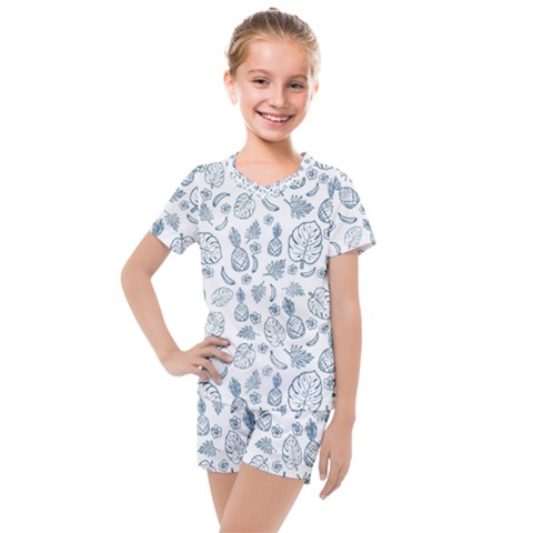 Tropical Pattern Kids  Mesh Tee And Shorts Set by Valentinaart