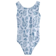 Tropical Pattern Kids  Cut-out Back One Piece Swimsuit