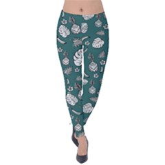 Tropical Pattern Velvet Leggings by Valentinaart