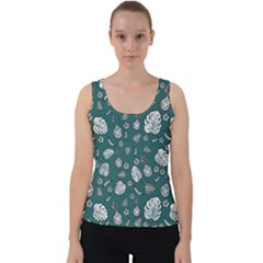 Tropical Pattern Velvet Tank Top by Valentinaart