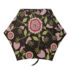 Flowers Wallpaper Floral Decoration Mini Folding Umbrellas by Pakrebo