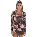 Flowers Wallpaper Floral Decoration Long Sleeve Hooded T-shirt View1