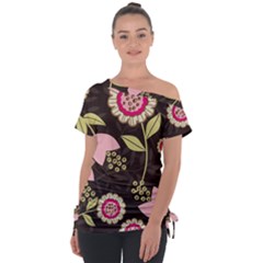 Flowers Wallpaper Floral Decoration Tie-up Tee