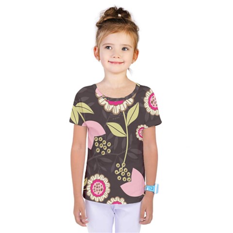 Flowers Wallpaper Floral Decoration Kids  One Piece Tee by Pakrebo