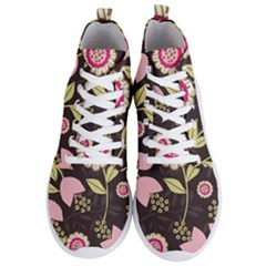 Flowers Wallpaper Floral Decoration Men s Lightweight High Top Sneakers