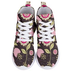 Flowers Wallpaper Floral Decoration Women s Lightweight High Top Sneakers