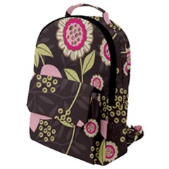 Flowers Wallpaper Floral Decoration Flap Pocket Backpack (small)