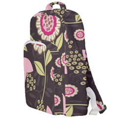 Flowers Wallpaper Floral Decoration Double Compartment Backpack