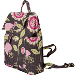 Flowers Wallpaper Floral Decoration Buckle Everyday Backpack by Pakrebo