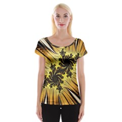 Fractal Art Colorful Pattern Cap Sleeve Top by Pakrebo