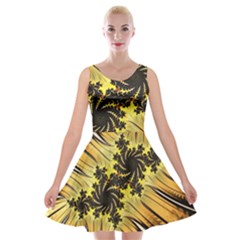 Fractal Art Colorful Pattern Velvet Skater Dress