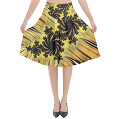 Fractal Art Colorful Pattern Flared Midi Skirt by Pakrebo