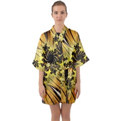 Fractal Art Colorful Pattern Quarter Sleeve Kimono Robe by Pakrebo